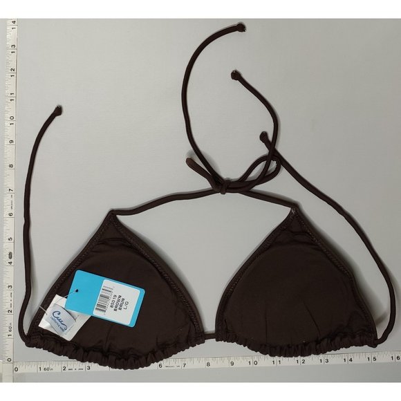 NWT California Waves Stringy Brown bikini Top - Picture 4 of 5